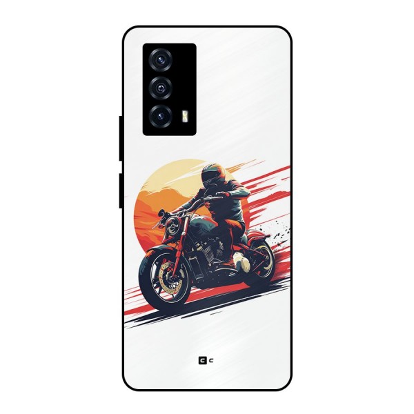 Retro Biker Metal Back Case for iQOO Z5