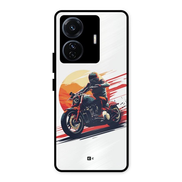 Retro Biker Metal Back Case for iQOO Z6