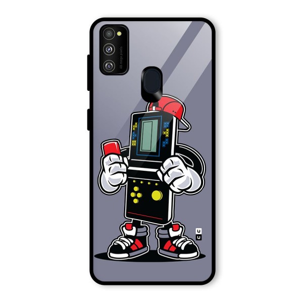 Retro Boy Glass Back Case for Galaxy M21