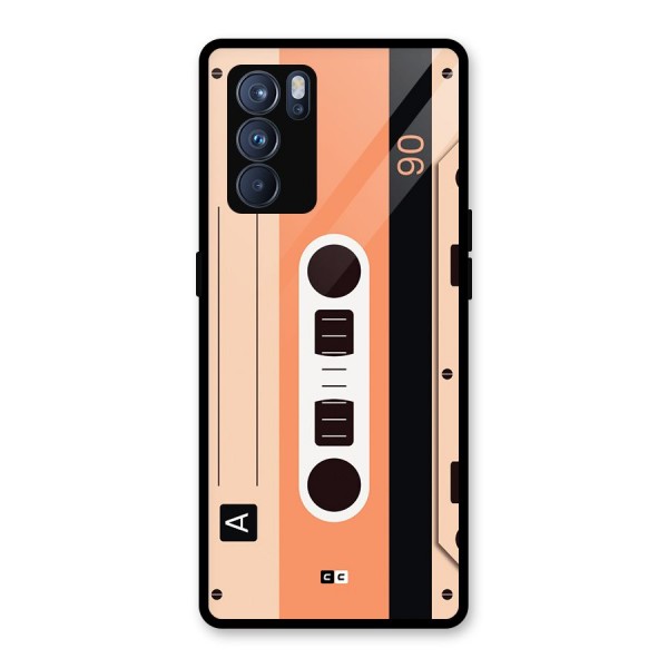 Retro Cassete Glass Back Case for Oppo Reno6 Pro 5G