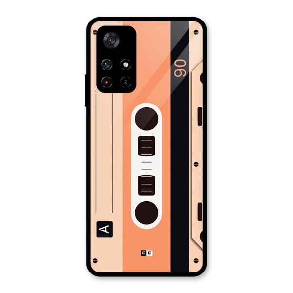 Retro Cassete Glass Back Case for Poco M4 Pro 5G