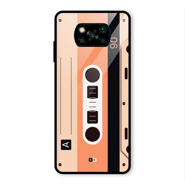 Retro Cassete Glass Back Case for Poco X3 Pro