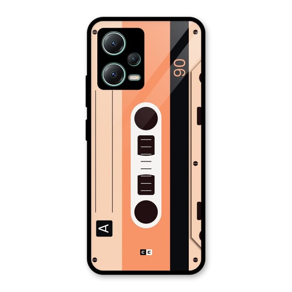 Retro Cassete Glass Back Case for Poco X5