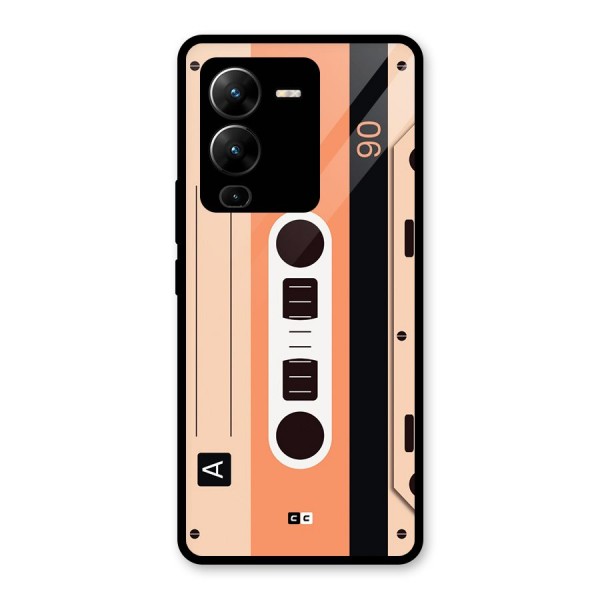 Retro Cassete Glass Back Case for Vivo V25 Pro