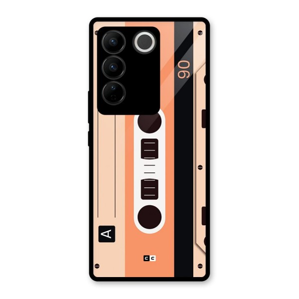 Retro Cassete Glass Back Case for Vivo V27 Pro