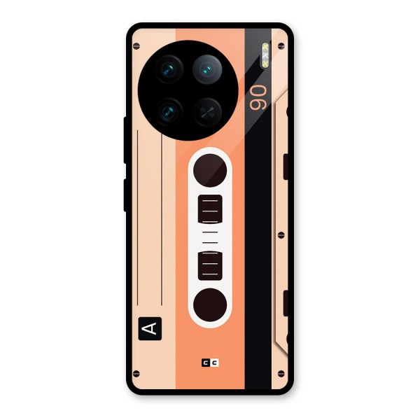 Retro Cassete Glass Back Case for Vivo X90 Pro