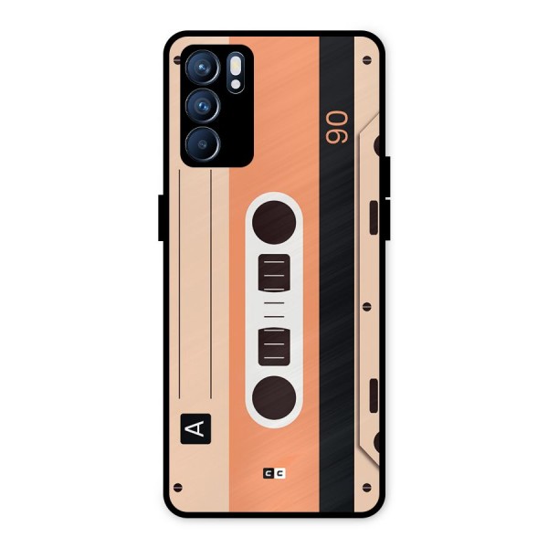 Retro Cassete Metal Back Case for Oppo Reno6 5G