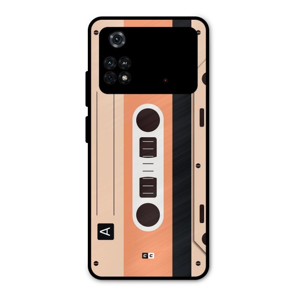 Retro Cassete Metal Back Case for Poco M4 Pro 4G