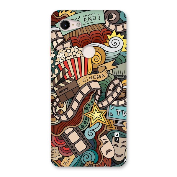 Retro Doodle Art Back Case for Google Pixel 3 XL