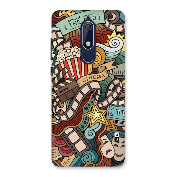 Retro Doodle Art Back Case for Nokia 5.1