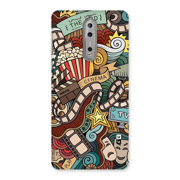 Retro Doodle Art Back Case for Nokia 8