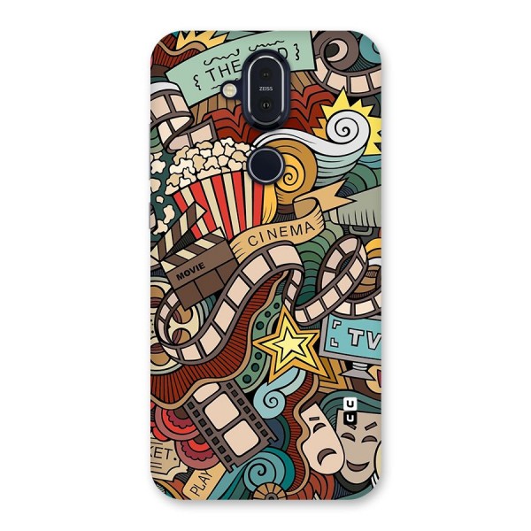 Retro Doodle Art Back Case for Nokia 8.1