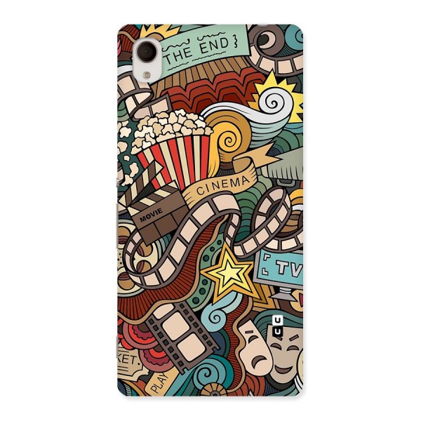 Retro Doodle Art Back Case for Xperia M4 Aqua