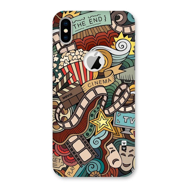 Retro Doodle Art Back Case for iPhone XS Logo Cut