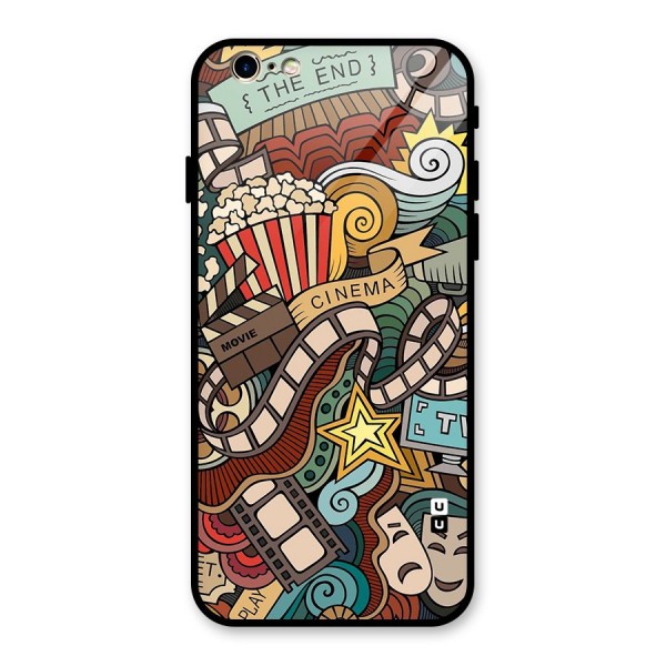 Retro Doodle Art Glass Back Case for iPhone 6 6S