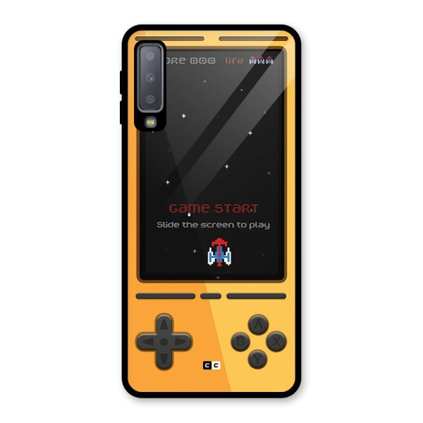 Retro Gamepad Glass Back Case for Galaxy A7 (2018)