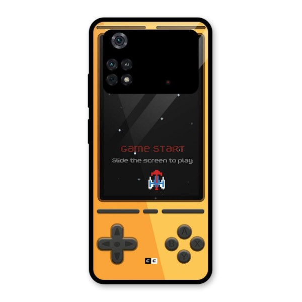 Retro Gamepad Glass Back Case for Poco M4 Pro 4G