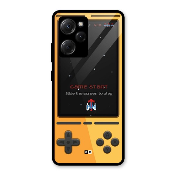 Retro Gamepad Glass Back Case for Poco X5 Pro