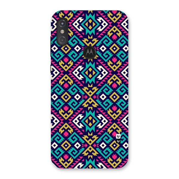 Retro Geometric Pattern Back Case for Motorola One Power