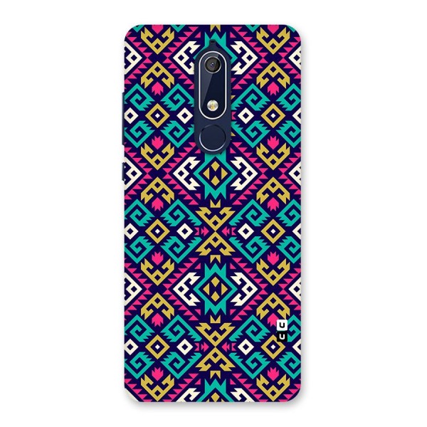 Retro Geometric Pattern Back Case for Nokia 5.1