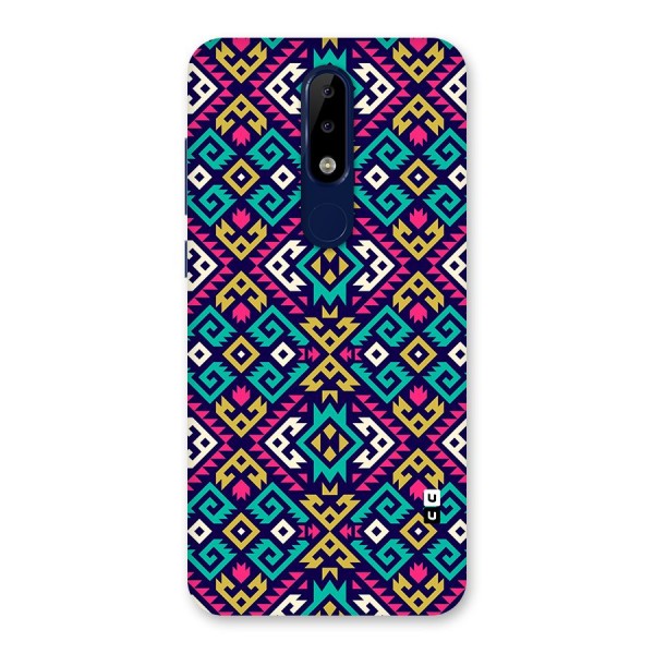 Retro Geometric Pattern Back Case for Nokia 5.1 Plus