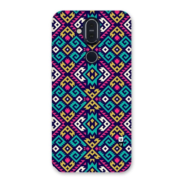 Retro Geometric Pattern Back Case for Nokia 8.1