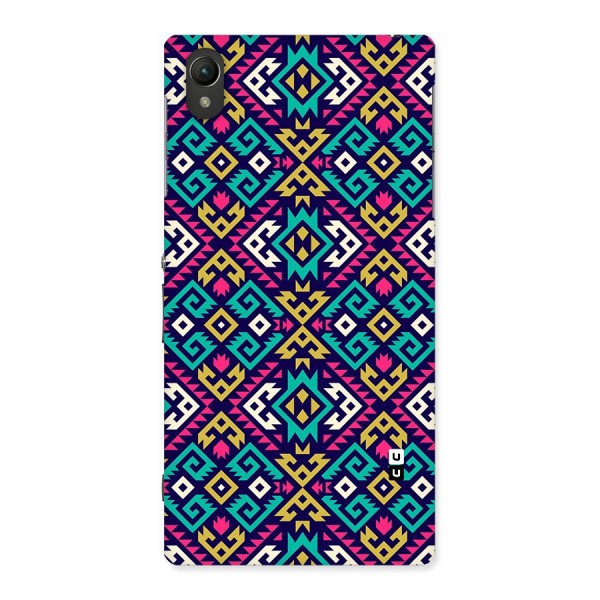 Retro Geometric Pattern Back Case for Xperia Z1