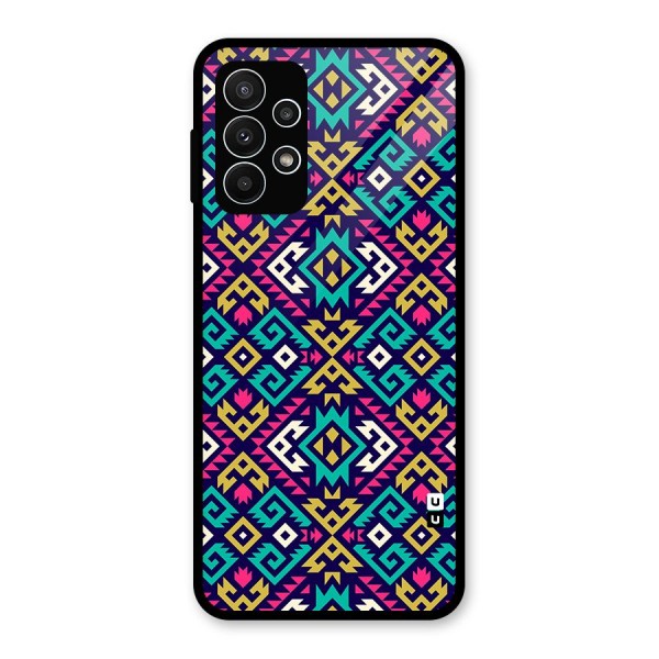 Retro Geometric Pattern Glass Back Case for Galaxy A23