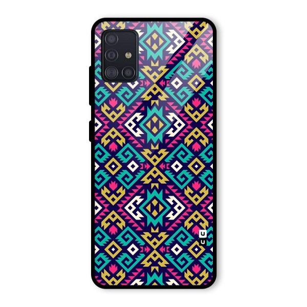 Retro Geometric Pattern Glass Back Case for Galaxy A51