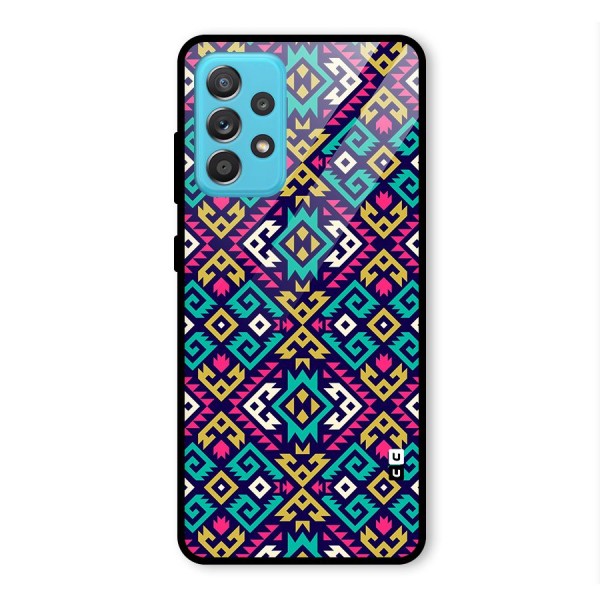 Retro Geometric Pattern Glass Back Case for Galaxy A52s 5G