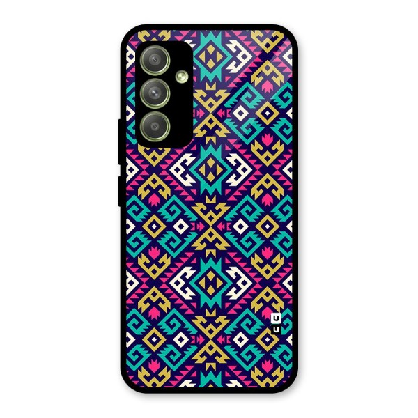 Retro Geometric Pattern Glass Back Case for Galaxy A54