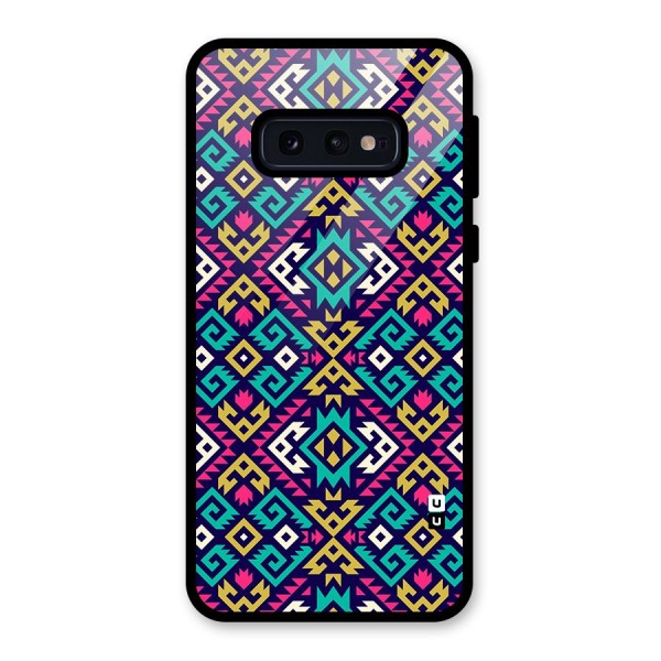 Retro Geometric Pattern Glass Back Case for Galaxy S10e