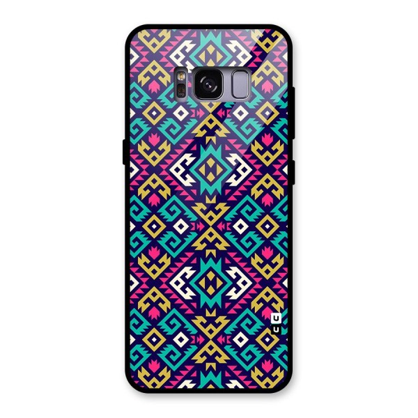 Retro Geometric Pattern Glass Back Case for Galaxy S8