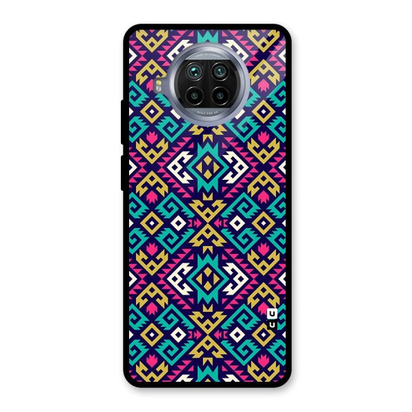 Retro Geometric Pattern Glass Back Case for Mi 10i