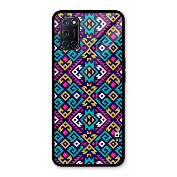 Retro Geometric Pattern Glass Back Case for Oppo A52