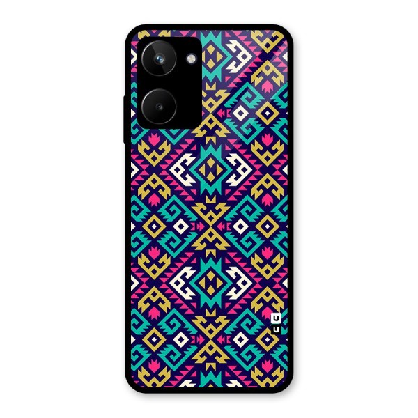 Retro Geometric Pattern Glass Back Case for Realme 10