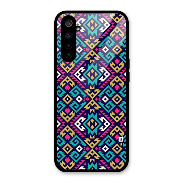 Retro Geometric Pattern Glass Back Case for Realme 6