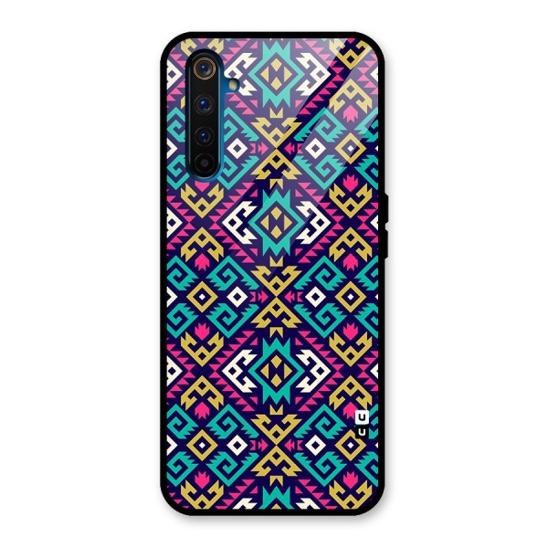 Retro Geometric Pattern Glass Back Case for Realme 6 Pro