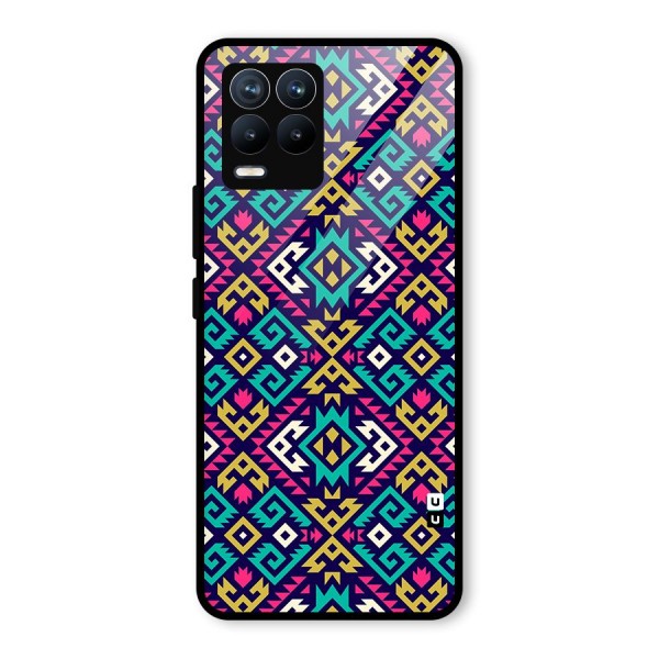 Retro Geometric Pattern Glass Back Case for Realme 8