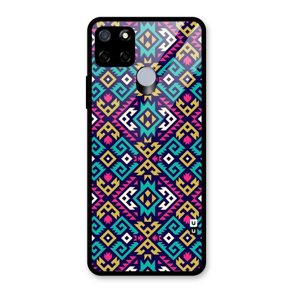 Retro Geometric Pattern Glass Back Case for Realme C15