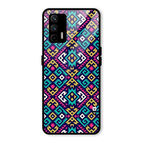 Retro Geometric Pattern Glass Back Case for Realme X7 Max