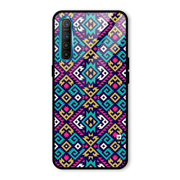 Retro Geometric Pattern Glass Back Case for Realme XT