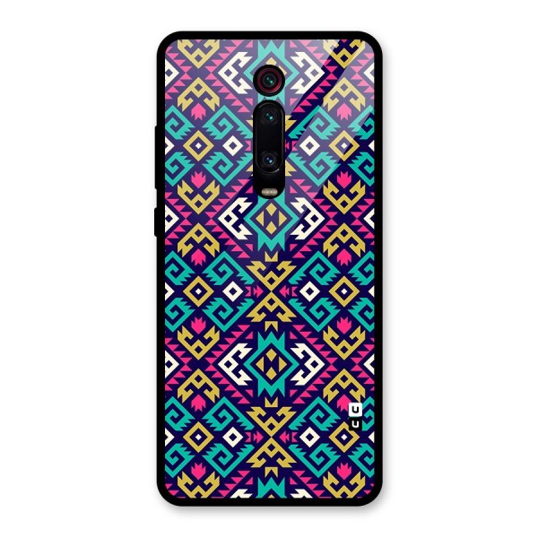 Retro Geometric Pattern Glass Back Case for Redmi K20