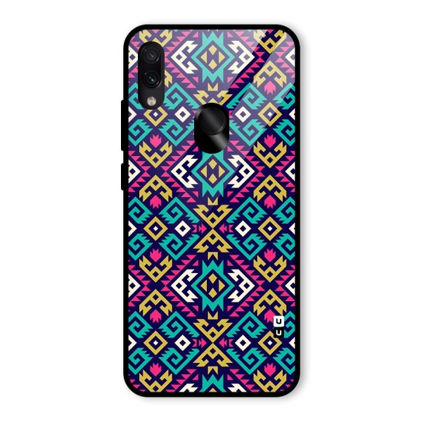 Retro Geometric Pattern Glass Back Case for Redmi Note 7