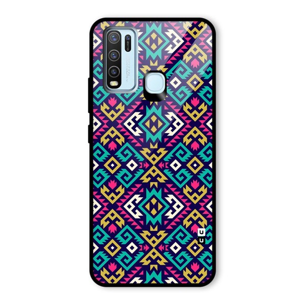 Retro Geometric Pattern Glass Back Case for Vivo Y50