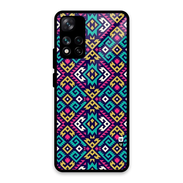 Retro Geometric Pattern Glass Back Case for Xiaomi 11i 5G