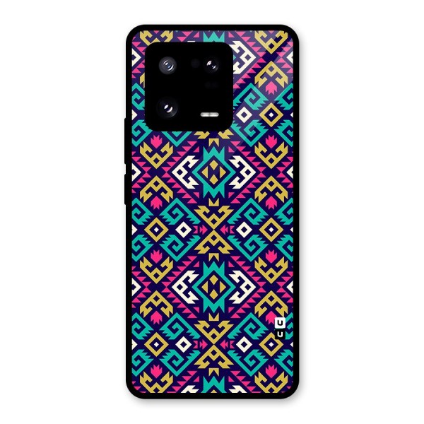 Retro Geometric Pattern Glass Back Case for Xiaomi 13 Pro