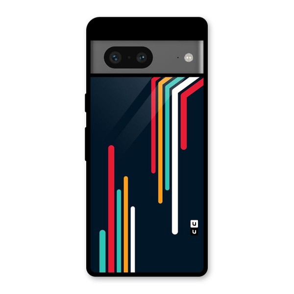 Retro Lines Minimal Stripes Glass Back Case for Google Pixel 7