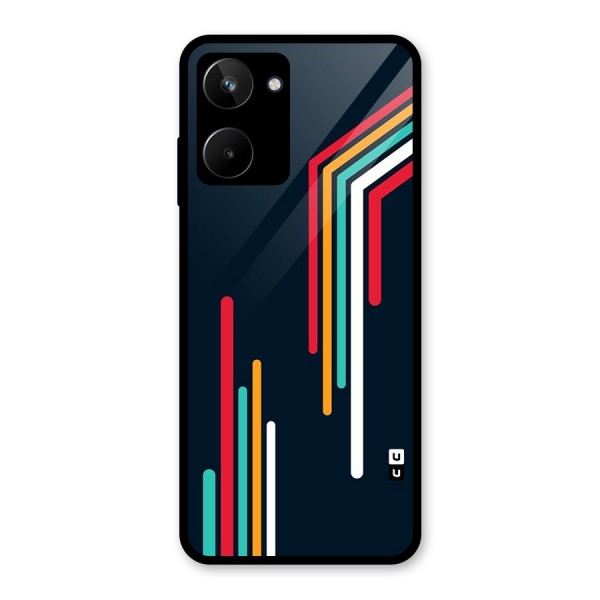 Retro Lines Minimal Stripes Glass Back Case for Realme 10