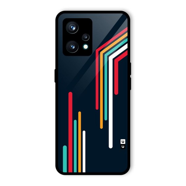 Retro Lines Minimal Stripes Glass Back Case for Realme 9